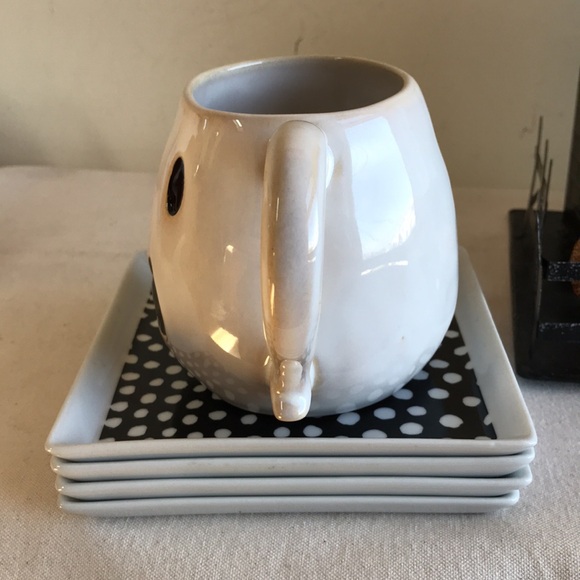 Pottery Barn First Edition ghost mug white Earthenware Halloween ghost ceramic - Picture 3 of 6